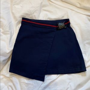 Asymmetric Skirt with Buckle Detail